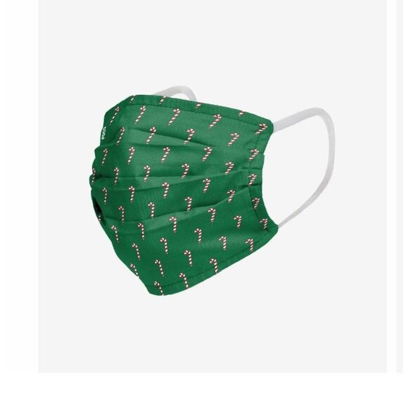 Holiday Christmas Santa Candy Cane Checkered Pleated Face Cover Mask SET (4) NWT - Picture 5 of 7
